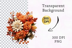 12 PNG Autumn flowers clipart, Autumn flowers sublimation Product Image 2