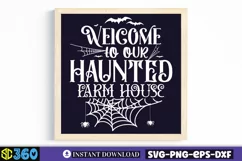 Welcome to our haunted farm house SVG, Vintage Halloween SVG Product Image 3