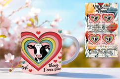 Charming 15oz Mug Wrap Png Artwork , Cute Cow Product Image 1