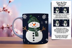 Artistic 15oz Mug Wrap Png Design , Snowman Product Image 1