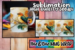 Blissful reflections 11oz 15oz sublimation wrap, 3D Bird Product Image 1
