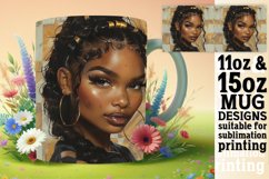 African Beauty Chessboard Mug Wrap 11oz/15oz Melanin Product Image 1