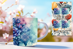 Beautiful 15oz Mug Wrap Png Design , Watercolor Patter Product Image 1