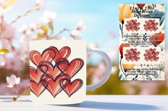 Decorative Heart Mug Wrap Pattern Sublimation 11oz 15oz Product Image 1