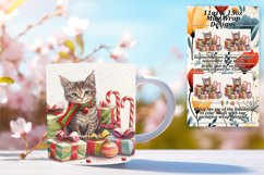 11oz 15oz Mug Wrap - Watercolor Christmas Design Product Image 1