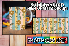 Lively dreams 11oz 15oz sublimation wrap, Gold Flower Product Image 1