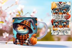 BEAUTY 15oz Mug Wrap PNG Design , Halloween Dino Product Image 1