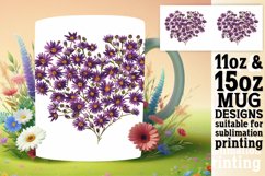Heart Made of Spring Flowers Mug Wrap Design Product Image 1