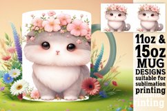 Playful Cat Watercolor Mug Wrap - Spring Charm Product Image 1