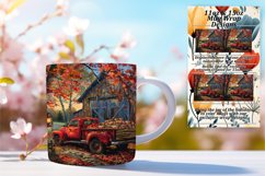Autumn Red Pickup Mug Wrap 11oz 15oz Product Image 1