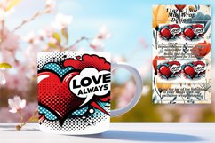 Dynamic 11oz Mug Wrap Png Template , 3D Heart Product Image 1