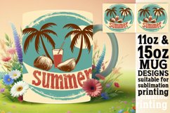 Sun-Kissed Retro Fun: 11oz/15oz Mug Wrap Product Image 1