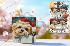Peeking Dog Winter Mug Wrap Christmas Sublimation Art 11oz Product Image 1