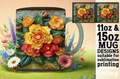 Spring Flower 3D Mug Wrap - Sublimation for 11oz &amp; 15oz Product Image 1