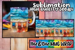 Oceanic Retreat Mug Wrap Sublimation, 11oz 15oz Product Image 1