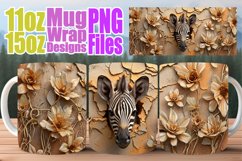 Playful 3D Animal Mug Wrap: Sublimation Product Image 1