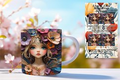Floral 15oz Mug Wrap Png Design , Fairy Product Image 1
