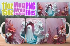 3D Ghost Mug Wrap - Halloween Fun 11oz 15oz Product Image 1