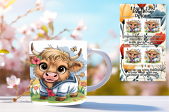 FASHIONABLE PNG for 15oz Mug Wrap , Cute Cow Product Image 1