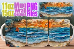 Coastal Serenity 3D Mug Wrap - Summer Waves Product Image 1