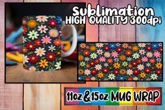 3D Floral Embroidery Elegance Mug - 11oz/15oz Sublimation Product Image 1