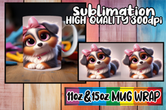 Cozy afternoons 11oz 15oz sublimation wrap, 3D Dog Product Image 1
