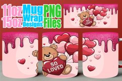Playful dreams sublimation mug wrap, Love Bear Product Image 1