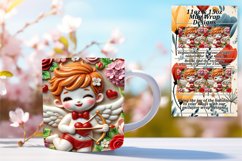 Chic 15oz Mug Wrap Png Design , 3D Cupid Product Image 1
