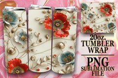 Summer Glitter Bloom Tumbler Wrap - 20oz Sublimation Product Image 1