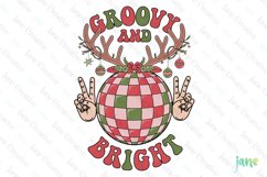 Retro Christmas Groovy And Bright Sublimation PNG Product Image 1