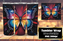 Custom Tumbler Wrap Design , Butterfly Product Image 1