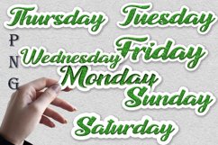 Stickers, Printable, Weekday PNG , Green Product Image 1