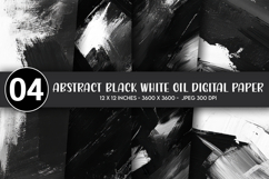 Abstract Black White Oil Digital Paper Product Image 1