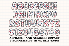 4th July Alphabet png clipart, independence letters doodle Product Image 5