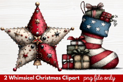 2 Whimsical Christmas Clipart | Cute Holiday PNG Set Product Image 1
