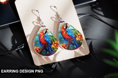 Stained Glass Macaw flowers Earring Design Product Image 1