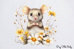 Watercolor Spring Floral Animal Clipart PNG Product Image 1