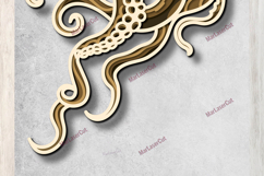 Multilayer Octopus Laser Cut 3D File Mandala SVG Ocean DXF Product Image 5