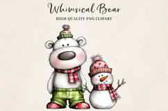 Whimsical Bear Clipart | Cute Hand-Drawn Bear Illustration Product Image 1