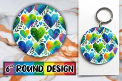 Luminous Car Coasters Round PNG, Heart Product Image 1