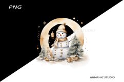 Gold Snowman Clipart, Gold Chistmas Tree Clipart Product Image 1