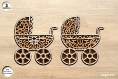 Baby Shower Stroller Laser Cut | Glowforge | SVG Product Image 1
