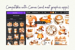 Cute Ghost Cafe Watercolor Clipart Product Image 9