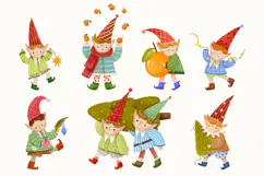 Cute Christmas Elf Clipart Product Image 3