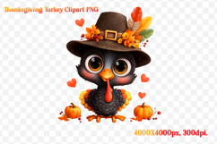 Funny Thanksgiving Turkey Clipart PNG Product Image 1