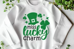 Miss Lucky Charm Svg | Little Miss St Patricks Day Svg Product Image 1