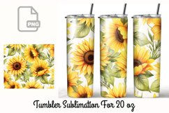 Sunflower 20 oz Tumbler Wrap Sublimation Product Image 1