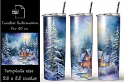 Christmas Tumbler Wrap, 20 oz Skinny Winter Sublimation Product Image 1