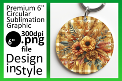 Dynamic Round Design for Keychains , Autumn Flower Product Image 1