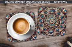 Christmas Coaster Sublimation, Christmas Coaster PNG Design Product Image 1